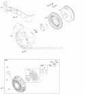Blower Housing Flywheel Rewind Starter Diagram and Parts List for 25T232-0009-G1  Briggs and Stratton Engine